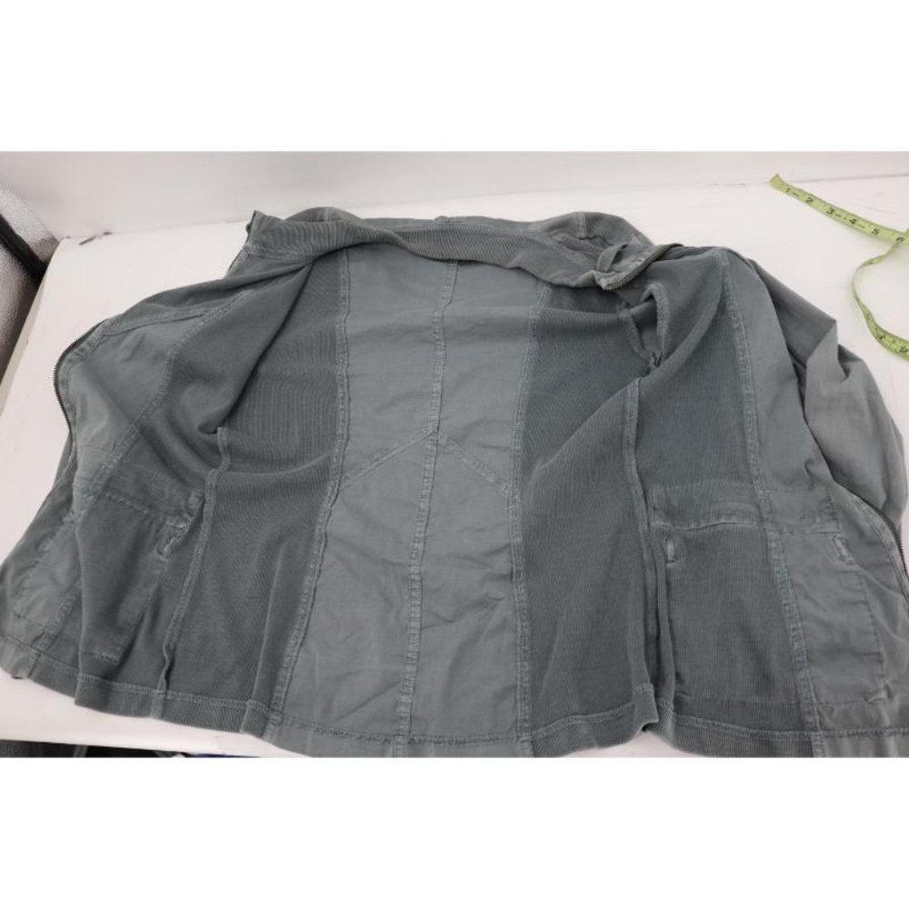 XCVI jacket women's Medium full zip two tone pockets cotton blend contrast trim - Picture 11 of 13
